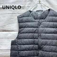 UNIQLO 2wayウルトラライトダウンベスト ノーカラー 黒 L 保存袋あり