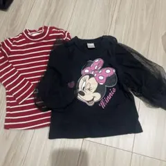 ranshes ボーダーカットソー フタフタミニー トップスセット 90cmのサムネイル