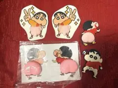 クレヨンしんちゃん ゾウさんシール２枚お尻プニプニシール２枚ラバー６個セット