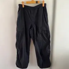 メンズ ブラック カーゴパンツ ウエストゴムのサムネイル