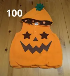 かぼちゃデザイン着ぐるみ（フリース）100cm　ハロウィン