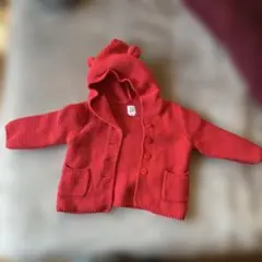 baby GAP フード付きカーディガン 12-18ヶ月位　赤