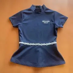 BEAMS GOLF ネイビー ハイネックシャツ　刺繍　日本製　ビームス　ゴルフのサムネイル