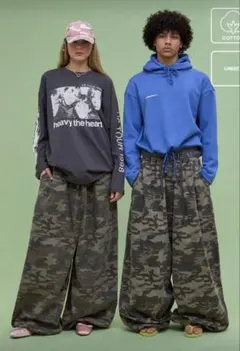 SHEIN ワイドパンツ バルーン カモ y2k 00s 90s used 古着