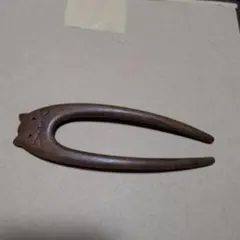 木製 かんざし 猫モチーフ 和装小物