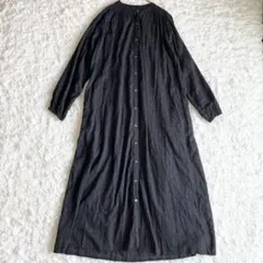 SONNY LABEL カットジャガードシャツワンピース　バンドカラー　インド綿