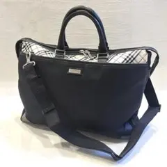 バーバリー　ビジネスバッグ ノバチェック 2way 黒　ブラックレーベル メンズのサムネイル