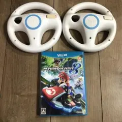 닌텐도 Wii Wii U 마리오 카트 스티어링 휠 2개 세트 화이트 마리카 8