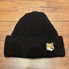 Maison Kitsune ニット帽 ビーニー ブラック - メルカリ