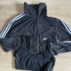 adidasジャージ ラメ　ジャケット & スポーツブラ セット