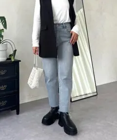 【MOMO】ストレッチテーパードデニム