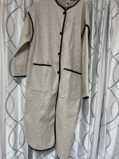 ライナー付きパイピングノーカラーコート