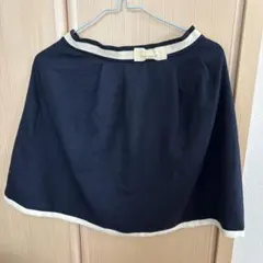 リボン付き フレアミニスカート ネイビーのサムネイル