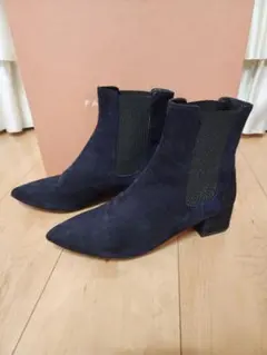 FABIO RUSCONI◇ポインテッドトゥサイドゴアブーツ◇ネイビー