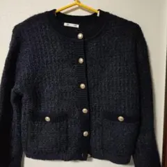 GU ツイーディーニットカーディガン ネイビ　　　Sサイズ