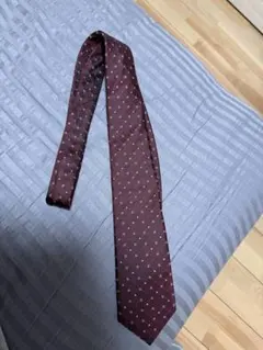 Paul Smith バーガンディ ドット柄ネクタイ