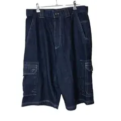 SCOMMESSA バギーデニムパンツ　デニムカーゴパンツ　ビックサイズ