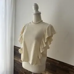 セール❗️ab♦︎美品ミズイロインド　フリルブラウス 綿100のサムネイル
