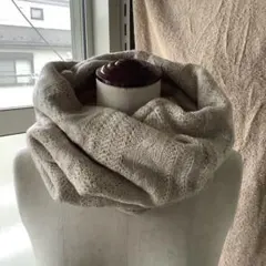 ベージュ ニット ボアネックロール リバーシブル☆新品☆