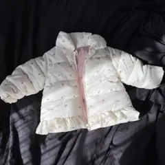 花柄フリル付きダウン風アウター80㌢
