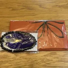 京念珠　女性用数珠　黒檀と袋のセット