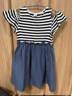 半袖 ワンピース ボーダー 肩出し 130cm