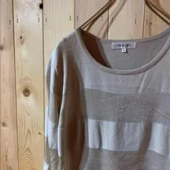 AE3162 INDIVI 七分袖ニット ベージュ レディース 38 ポス