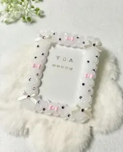 トレカケース ホイップデコ B8硬質カードケース 紫 白 ピンクリボン