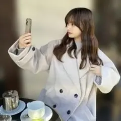 グレイル　GRL　コート　かわいい　アイボリー　ピーコート