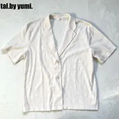 tal.by yumi. しまむら レース 半袖 シャツジャケット L 白系