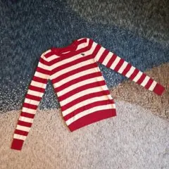 Abercrombie Kids 長袖カットソー XL 赤/白