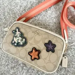 ✨稀少✨コーチ　ショルダーバッグ 2way シグネチャー　ワッペン　うさぎ　星