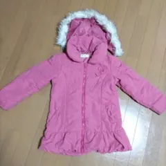ピンク ファー付きフード ジャケット 130cm