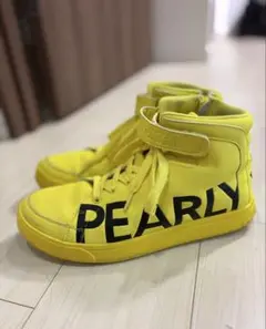 PEARLY GATES ハイカットスニーカー イエロー！