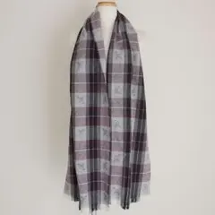 ヴィヴィアンウエストウッド カシミヤ混 オーブ チェック ストール マフラー 紫