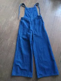 大幅値下げ！デニム　吊りズボン　ワイドレッグ