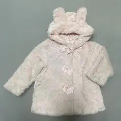 メゾピアノ　ウサ耳　ファー　アウター　ピンク　100cm