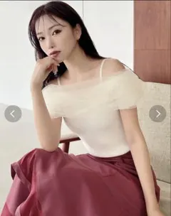 シアーコンビオフショルニット