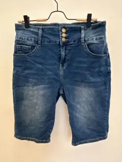 美品　デニムブルー ショートパンツハーフパンツカジュアルレディース