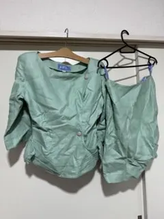 希少極美品☆Thierry Mugler 彫刻的ペプラムスカートスーツ ブルーM 