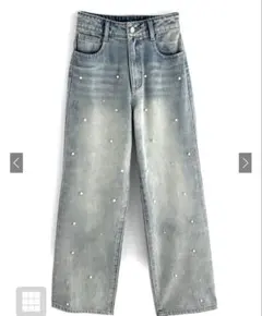 GRL パールストレートデニムパンツ