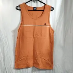 HANG TEN タンクトップ　オレンジ　Ｍ　足跡　綿１００%のサムネイル