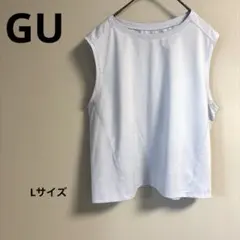【1度着用美品】GU アクティブタンクトップGA +E Lサイズ　ライトブルーのサムネイル