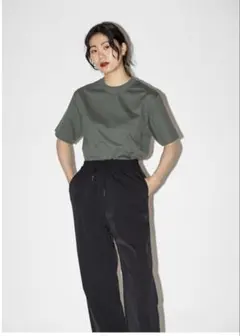 HYKE SHORT-SLV TEE Tシャツ オリーブのサムネイル