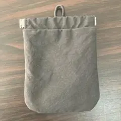 無印良品MUJIリンクルナイロン片手で開くフラットポーチSサイズダークグレー