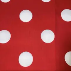 大きなドット生地　ミニーちゃん　赤×白ドット　90cm