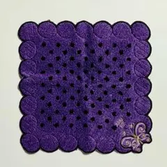 【未使用】ANNA SUI 蝶刺繍タオルハンカチ
