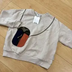 ブリーズ　迷彩ポケット付きベージュスウェットトレーナー