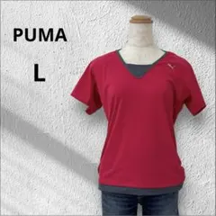 ◆プーマ　スポーツウェア　トレーニングウェア　ランニング　半袖　赤　L
