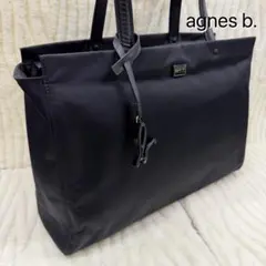 ✨️極美品✨️アニエスベー トートバッグ ナイロン ブラック ポーチ付属